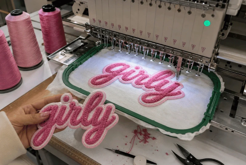 Custom chenille patch embroidery machine